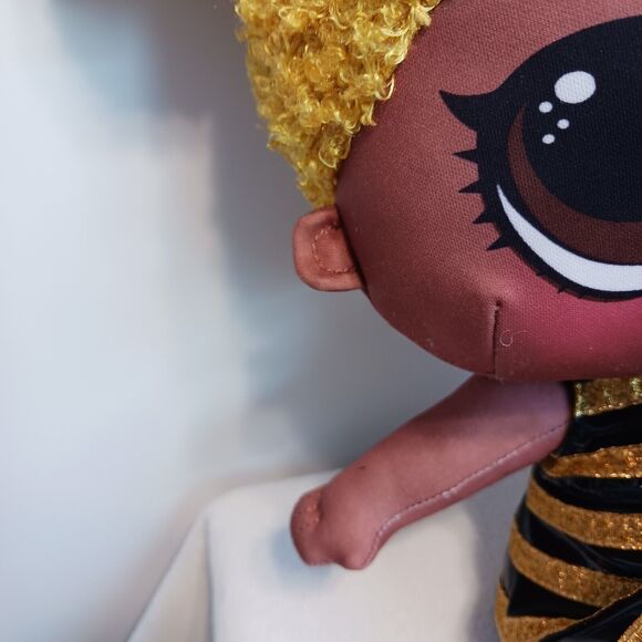 LOL Surprise Plush Doll 15" Brown Face Eyes Yellow Hair Queen Bee Curly Girl Toy - Picture 6 of 15